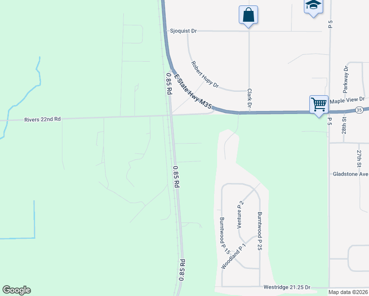 map of restaurants, bars, coffee shops, grocery stores, and more near 6000-6098 21.9 Ln in Gladstone