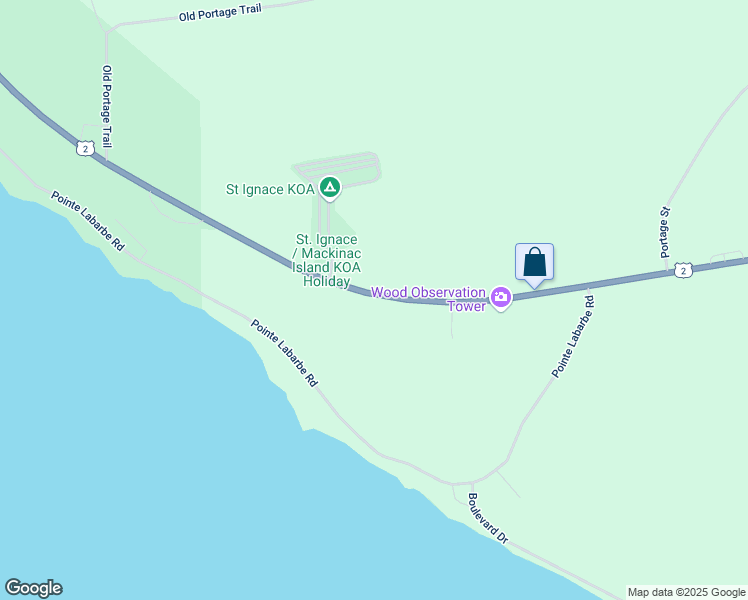map of restaurants, bars, coffee shops, grocery stores, and more near 1149 U.S. 2 in St. Ignace