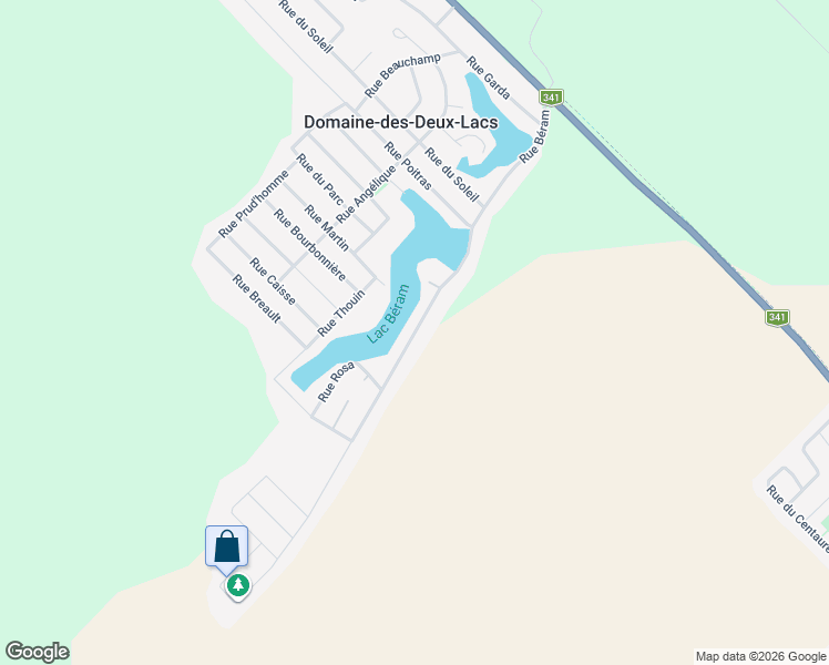 map of restaurants, bars, coffee shops, grocery stores, and more near Rue Béram in Lanaudière