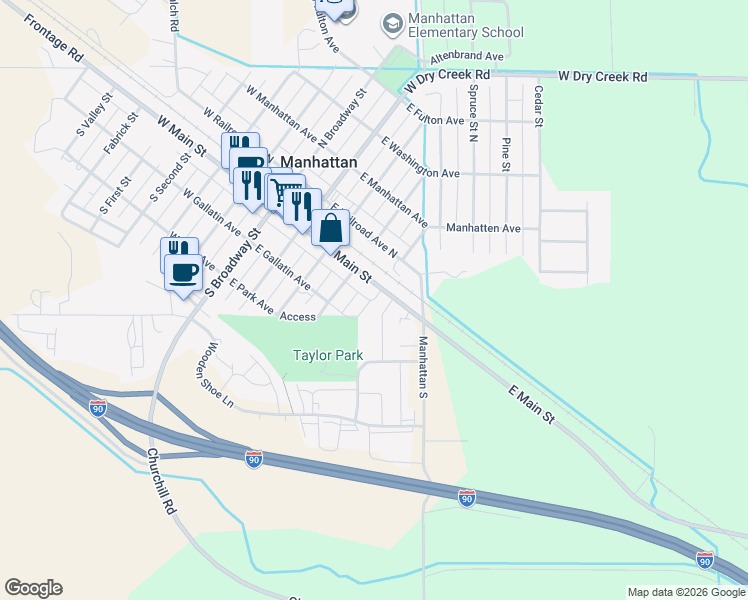 map of restaurants, bars, coffee shops, grocery stores, and more near 199 8th Street South in Manhattan