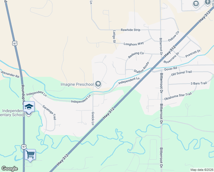 map of restaurants, bars, coffee shops, grocery stores, and more near 1244 Wrangler Trail in Billings