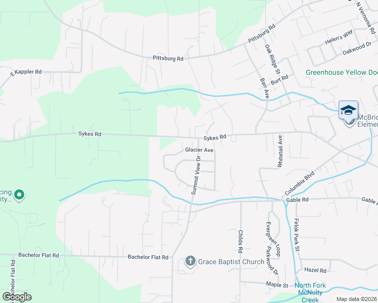 map of restaurants, bars, coffee shops, grocery stores, and more near 34660 Glacier Avenue in St. Helens
