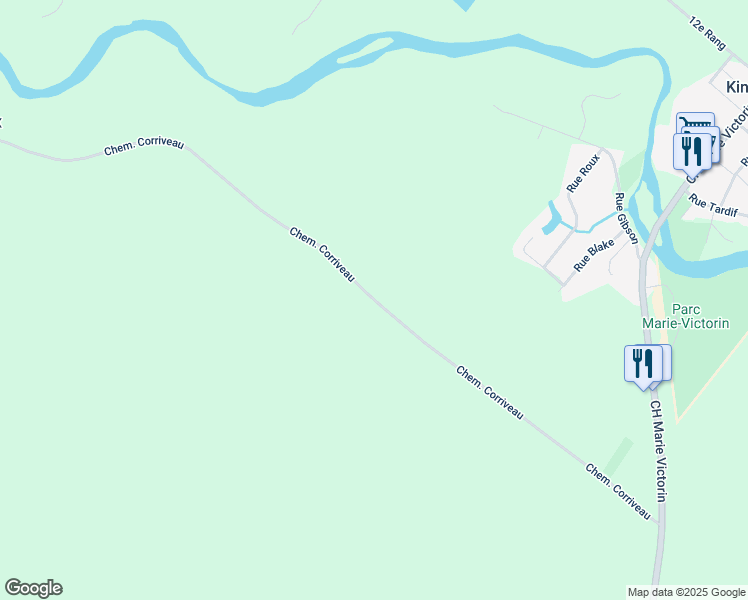 map of restaurants, bars, coffee shops, grocery stores, and more near 25 Chemin Corriveau in Kingsey Falls