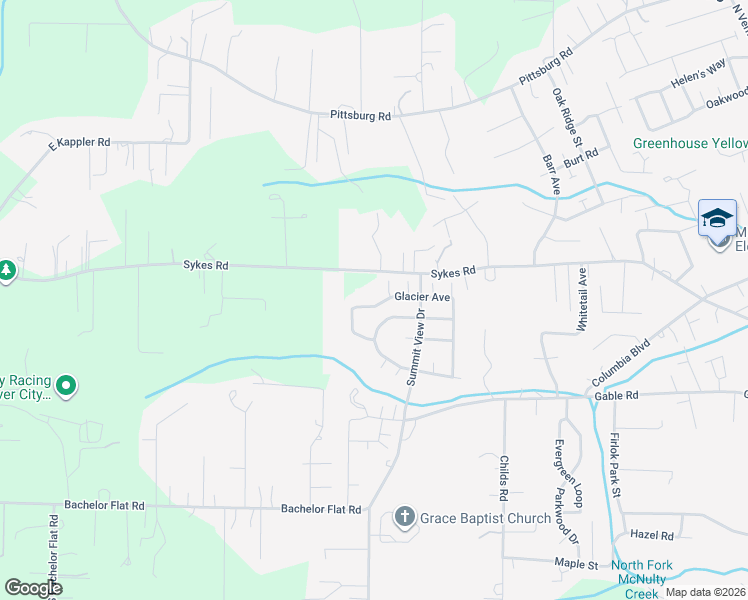 map of restaurants, bars, coffee shops, grocery stores, and more near 34583 Glacier Avenue in St. Helens