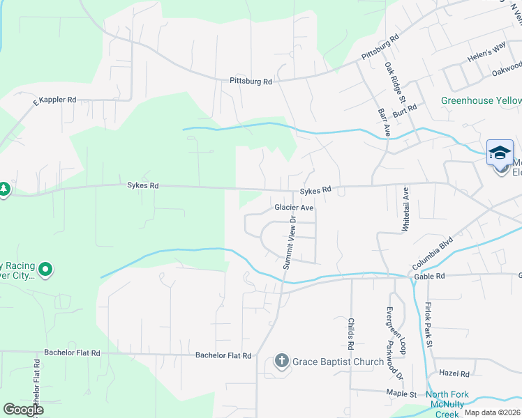 map of restaurants, bars, coffee shops, grocery stores, and more near 34583 Glacier Avenue in St. Helens
