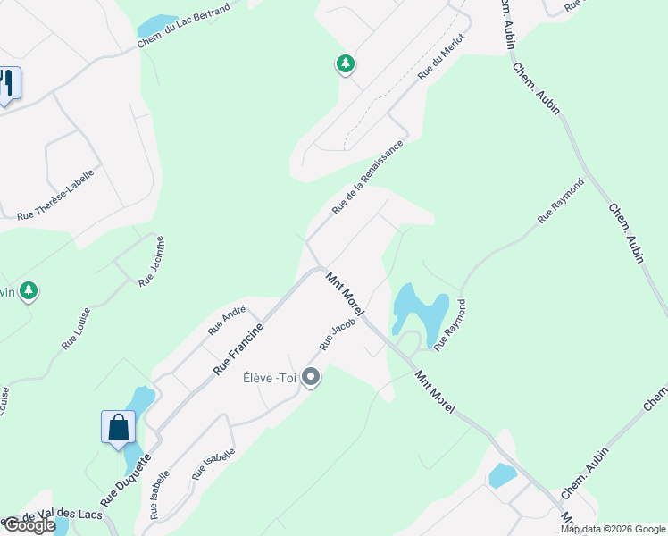 map of restaurants, bars, coffee shops, grocery stores, and more near Montée Morel in Sainte-Sophie