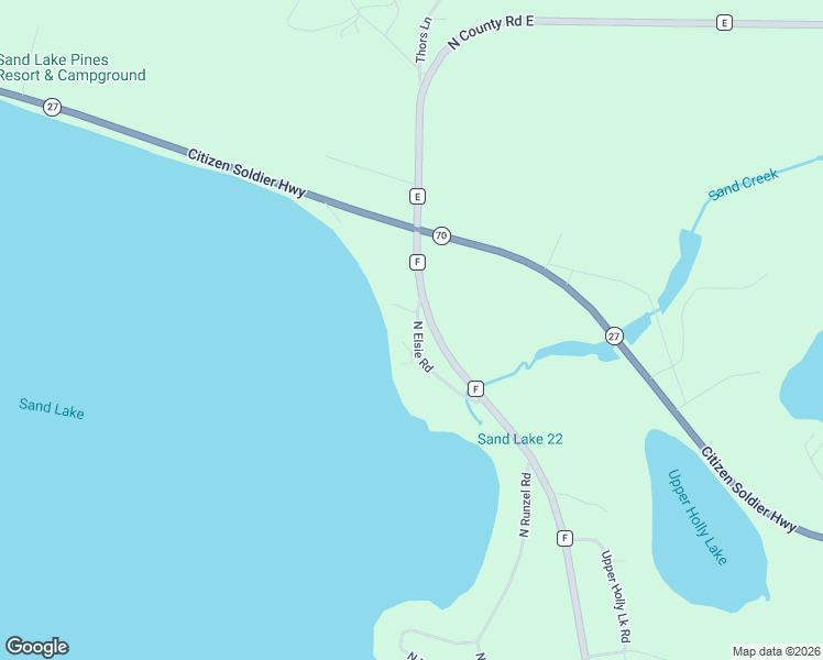 map of restaurants, bars, coffee shops, grocery stores, and more near County Road F in Stone Lake
