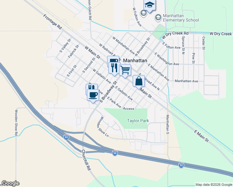 map of restaurants, bars, coffee shops, grocery stores, and more near 115 Gallatin Street in Manhattan