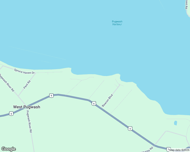 map of restaurants, bars, coffee shops, grocery stores, and more near 59 Harbour Lane in Pugwash