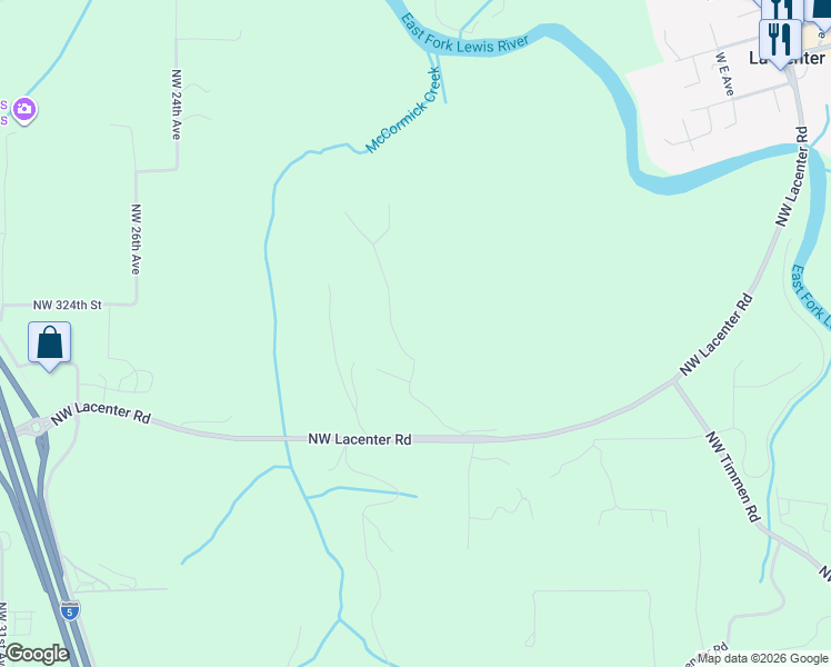 map of restaurants, bars, coffee shops, grocery stores, and more near 32215 Northwest Eagle Crest Drive in Ridgefield