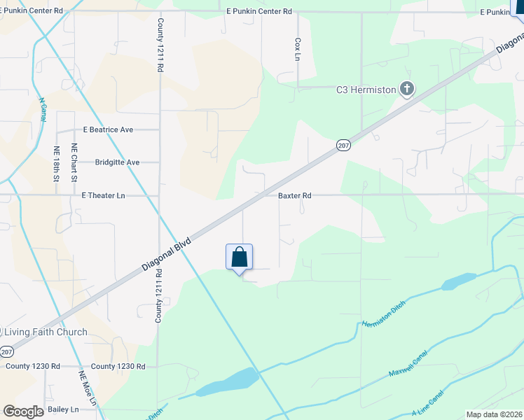 map of restaurants, bars, coffee shops, grocery stores, and more near 32040 Diagonal Boulevard in Hermiston