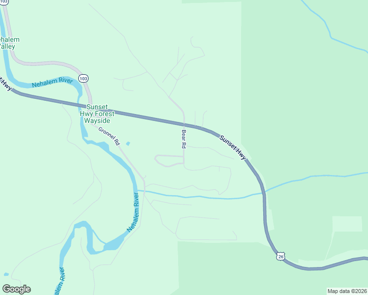 map of restaurants, bars, coffee shops, grocery stores, and more near Bear Road in Clatsop County