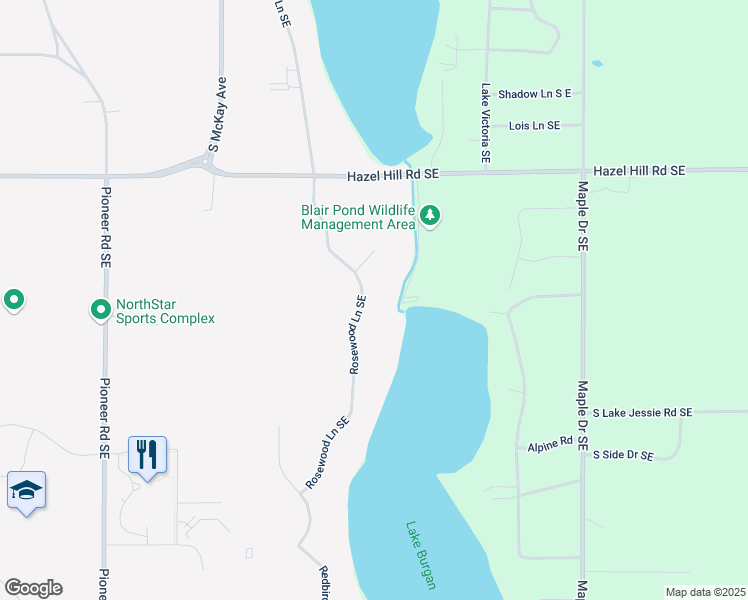 map of restaurants, bars, coffee shops, grocery stores, and more near 3711 Rosewood Lane Southeast in Alexandria