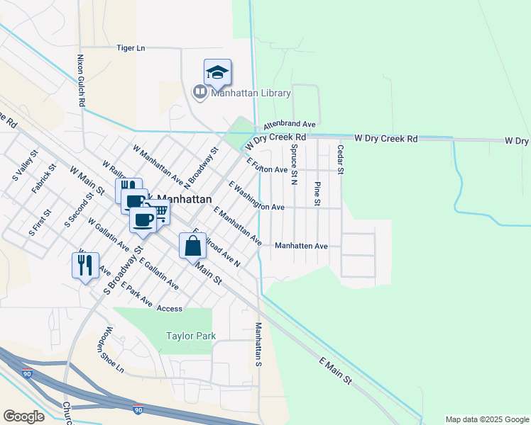map of restaurants, bars, coffee shops, grocery stores, and more near 207 Hemlock Street North in Manhattan