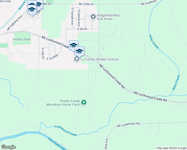 map of restaurants, bars, coffee shops, grocery stores, and more near 152 E 24TH Ave in La Center