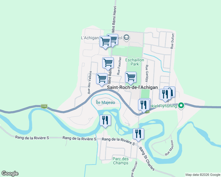 map of restaurants, bars, coffee shops, grocery stores, and more near 2 Montée Rémi Henri in Saint-Roch-de-l'Achigan
