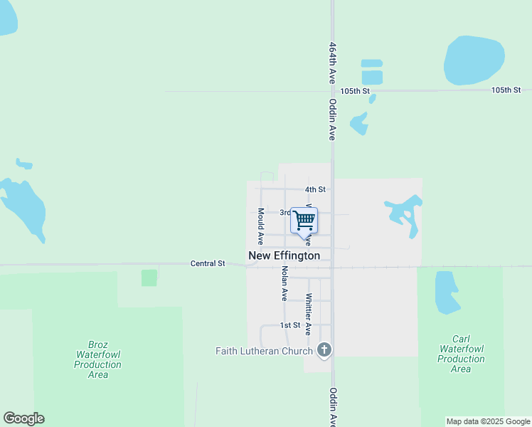 map of restaurants, bars, coffee shops, grocery stores, and more near 297 Mould Avenue in New Effington