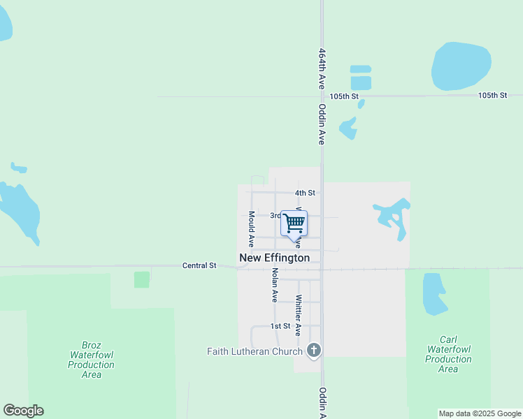 map of restaurants, bars, coffee shops, grocery stores, and more near 297 Mould Avenue in New Effington