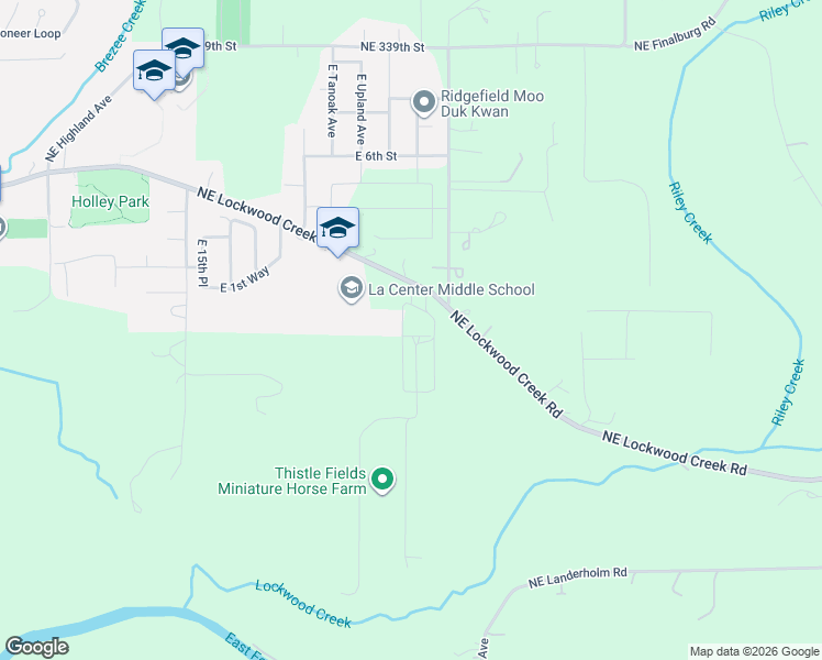 map of restaurants, bars, coffee shops, grocery stores, and more near 151 East Airedale Avenue in La Center