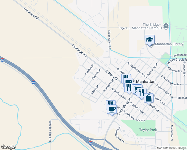 map of restaurants, bars, coffee shops, grocery stores, and more near 200 Fabrick Street in Manhattan