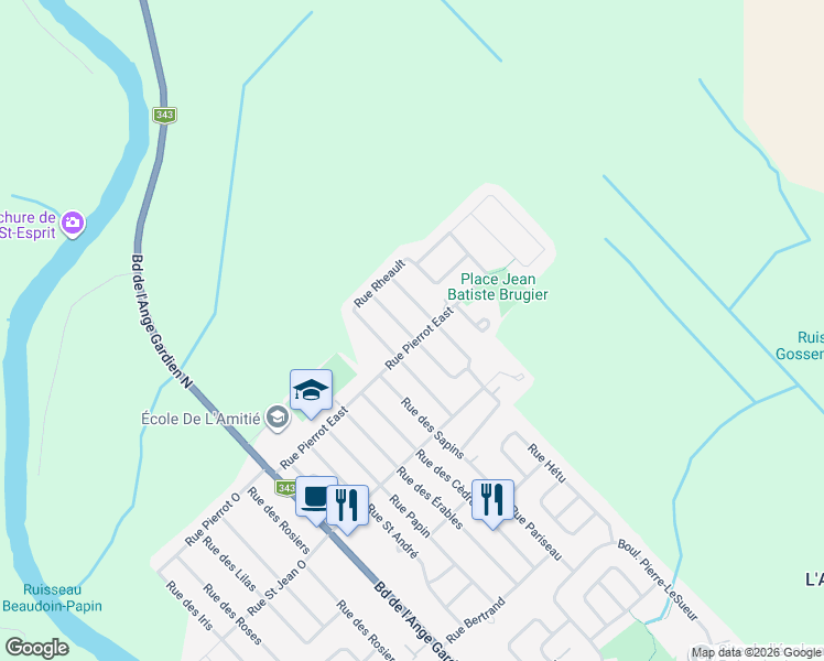 map of restaurants, bars, coffee shops, grocery stores, and more near 1602 Rue des Merisiers in L'Assomption