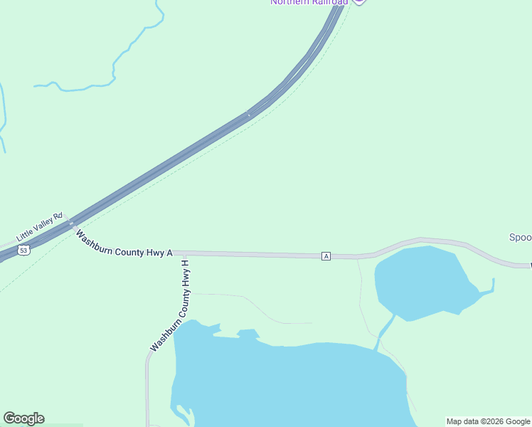 map of restaurants, bars, coffee shops, grocery stores, and more near W5886 County Highway A in Spooner