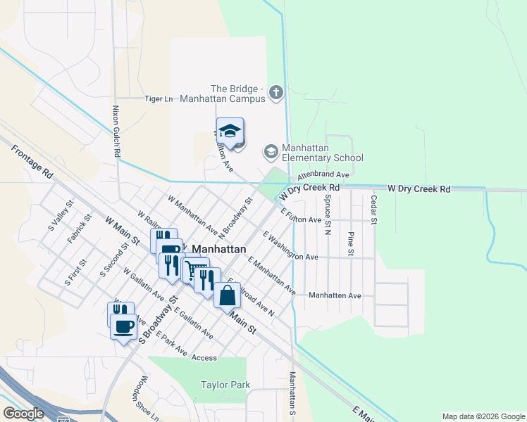 map of restaurants, bars, coffee shops, grocery stores, and more near 310 North Fifth Street in Manhattan