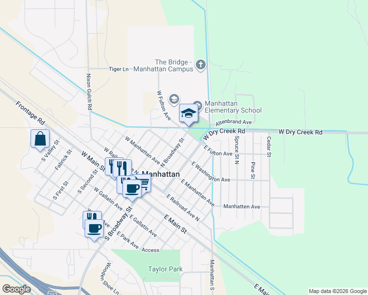 map of restaurants, bars, coffee shops, grocery stores, and more near 310 North Fifth Street in Manhattan