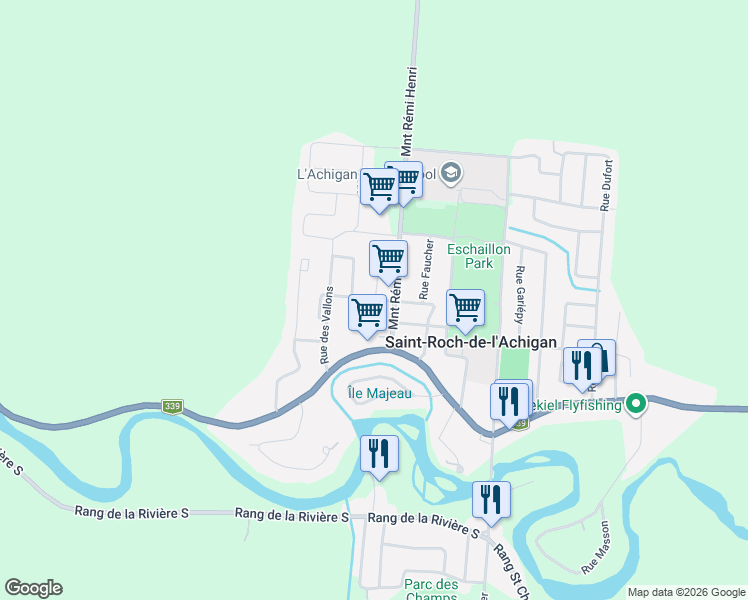 map of restaurants, bars, coffee shops, grocery stores, and more near 37 Rue Hamelin in Saint-Roch-de-l'Achigan