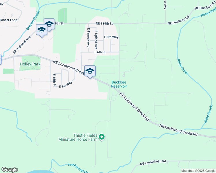 map of restaurants, bars, coffee shops, grocery stores, and more near 33006 Northeast 24th Avenue in La Center