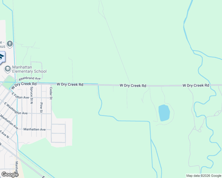 map of restaurants, bars, coffee shops, grocery stores, and more near 6370 West Dry Creek Road in Manhattan