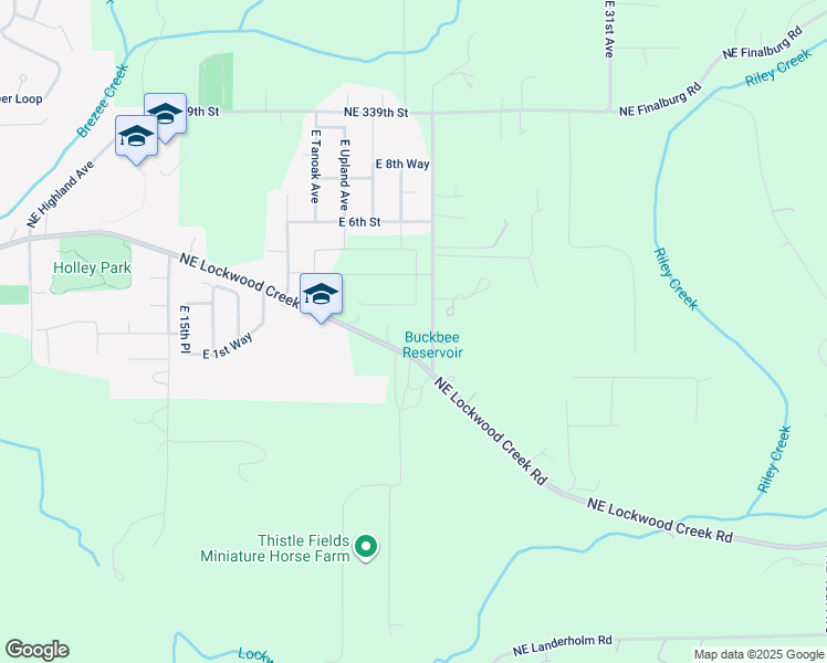 map of restaurants, bars, coffee shops, grocery stores, and more near 33006 Northeast 24th Avenue in La Center