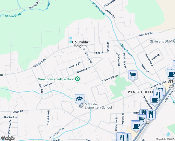 map of restaurants, bars, coffee shops, grocery stores, and more near 59528 Camden Street in St. Helens