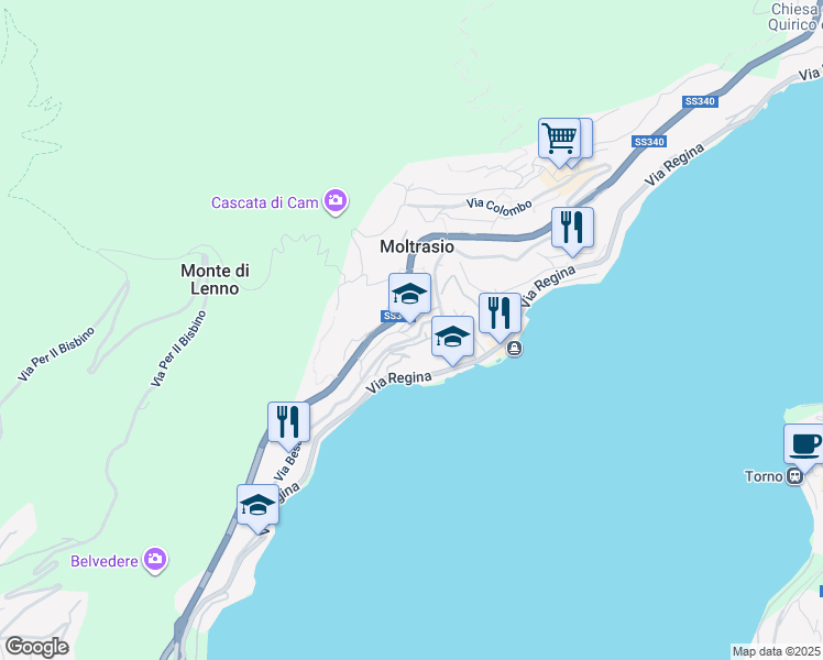 map of restaurants, bars, coffee shops, grocery stores, and more near 7 Via Rimembranze in Moltrasio
