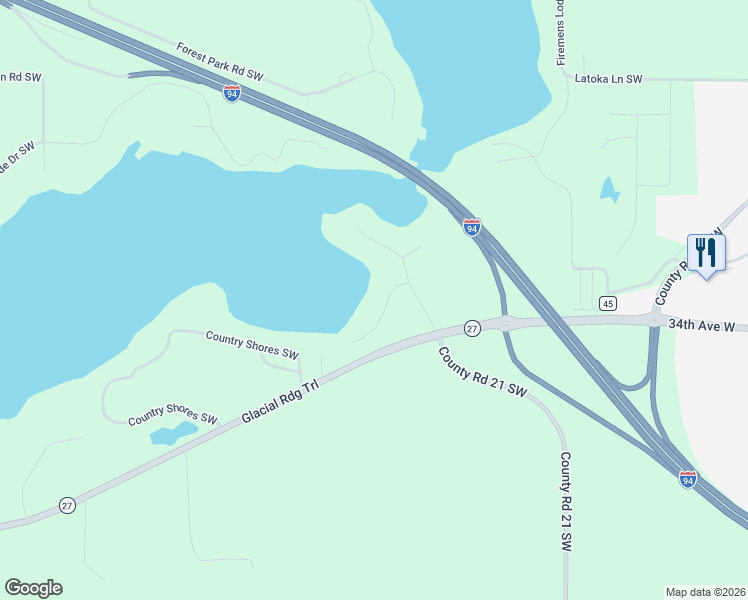 map of restaurants, bars, coffee shops, grocery stores, and more near 3366 Latoka Bay Road Southwest in Alexandria