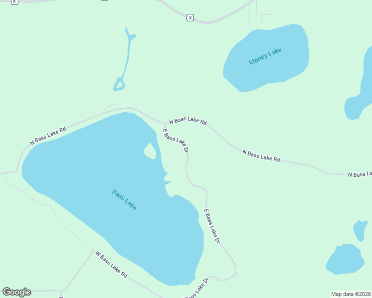 map of restaurants, bars, coffee shops, grocery stores, and more near 26033 East Bass Lake Drive in Webster