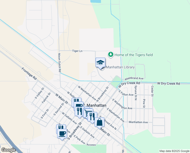 map of restaurants, bars, coffee shops, grocery stores, and more near 251-299 West Washington Avenue in Manhattan