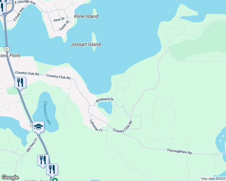 map of restaurants, bars, coffee shops, grocery stores, and more near 8191 Brinkland Circle in Minocqua