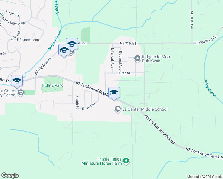 map of restaurants, bars, coffee shops, grocery stores, and more near 2006 E Badger Way in La Center