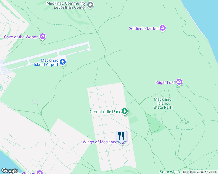 map of restaurants, bars, coffee shops, grocery stores, and more near 2769-2999 Trillium Drive in Mackinac Island
