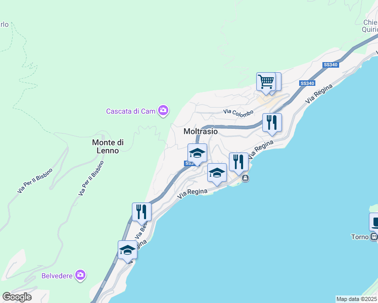 map of restaurants, bars, coffee shops, grocery stores, and more near 7 Viale Rimembranze in Moltrasio