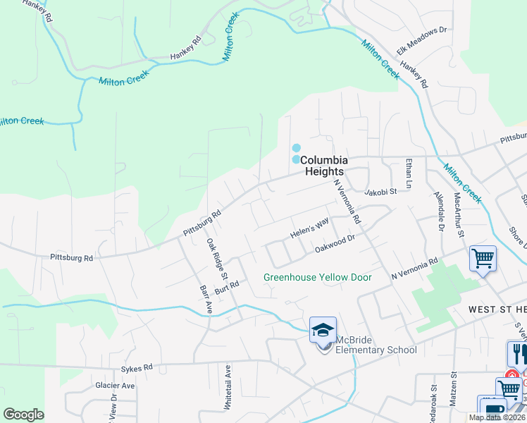 map of restaurants, bars, coffee shops, grocery stores, and more near 59551 Emerald Loop in St. Helens