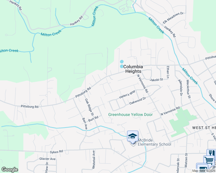 map of restaurants, bars, coffee shops, grocery stores, and more near 59551 Emerald Loop in St. Helens