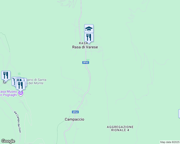 map of restaurants, bars, coffee shops, grocery stores, and more near 85 Via Provinciale la Rasa in Varese