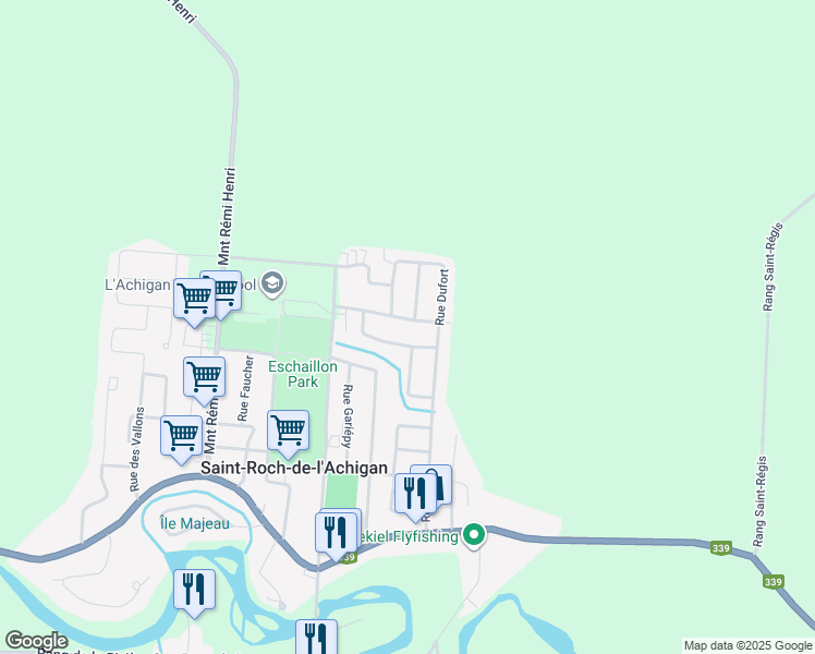 map of restaurants, bars, coffee shops, grocery stores, and more near 33 Rue des Orchidées in Saint-Roch-de-l'Achigan