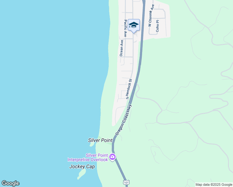 map of restaurants, bars, coffee shops, grocery stores, and more near 271 West Sitka Street in Cannon Beach
