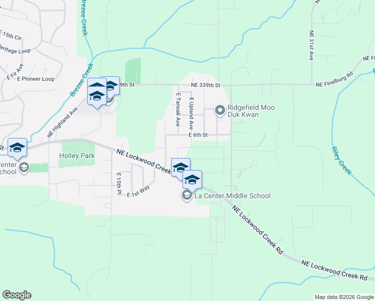 map of restaurants, bars, coffee shops, grocery stores, and more near 2038 E Otter Loop in La Center