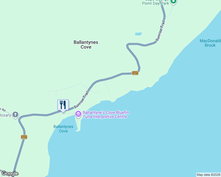 map of restaurants, bars, coffee shops, grocery stores, and more near 6435 Nova Scotia 337 in Antigonish