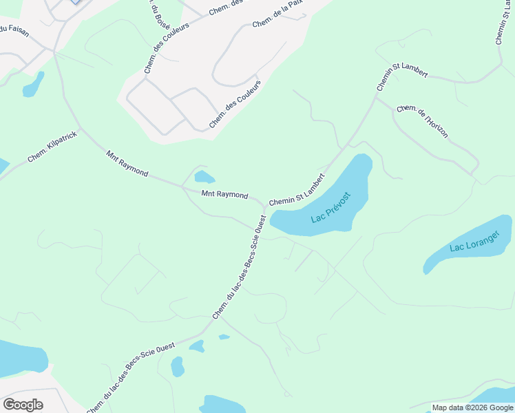 map of restaurants, bars, coffee shops, grocery stores, and more near 171 Montée Raymond in Saint-Sauveur