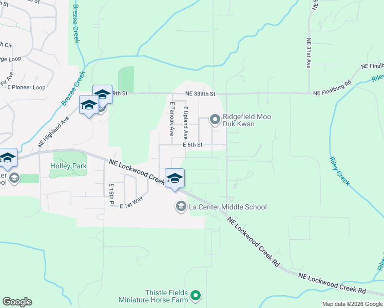 map of restaurants, bars, coffee shops, grocery stores, and more near 2139 E Otter Loop in La Center